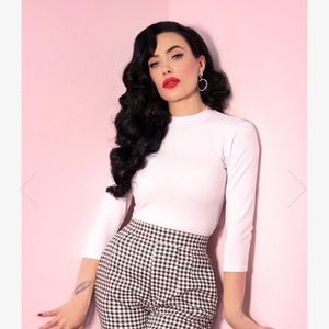 Vixen by Micheline Pitt Bad Girl 3/4 Top in White